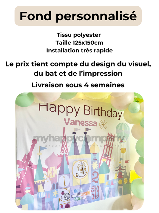 👌Fond personnalisé - Rectangle 125x150cm