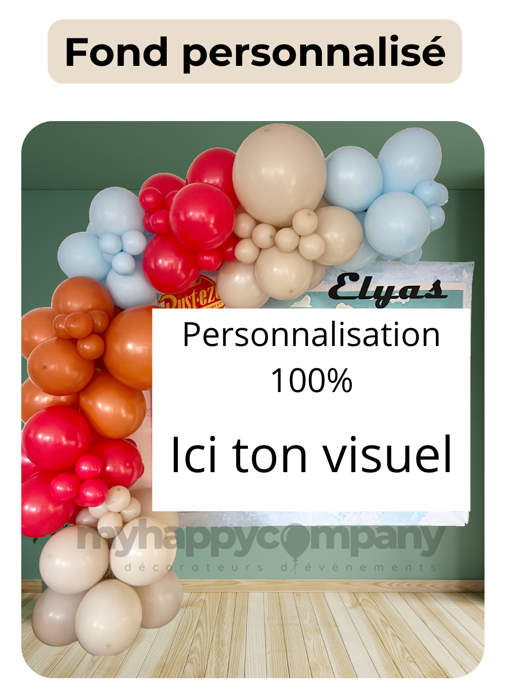 👌Fond personnalisé - Rectangle 125x150cm