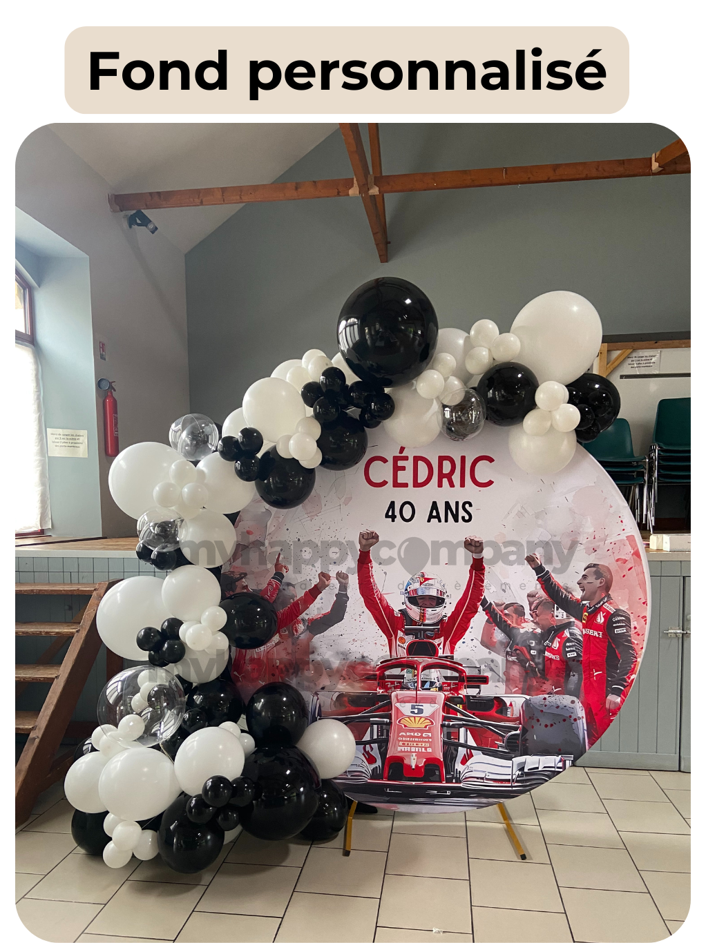 👌Fond personnalisé - Arche diamètre 180cm