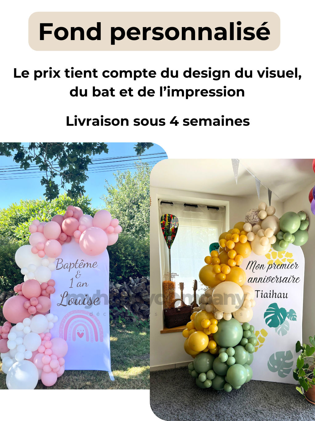 👌Fond personnalisé - Arche Backdrop 80/180cm