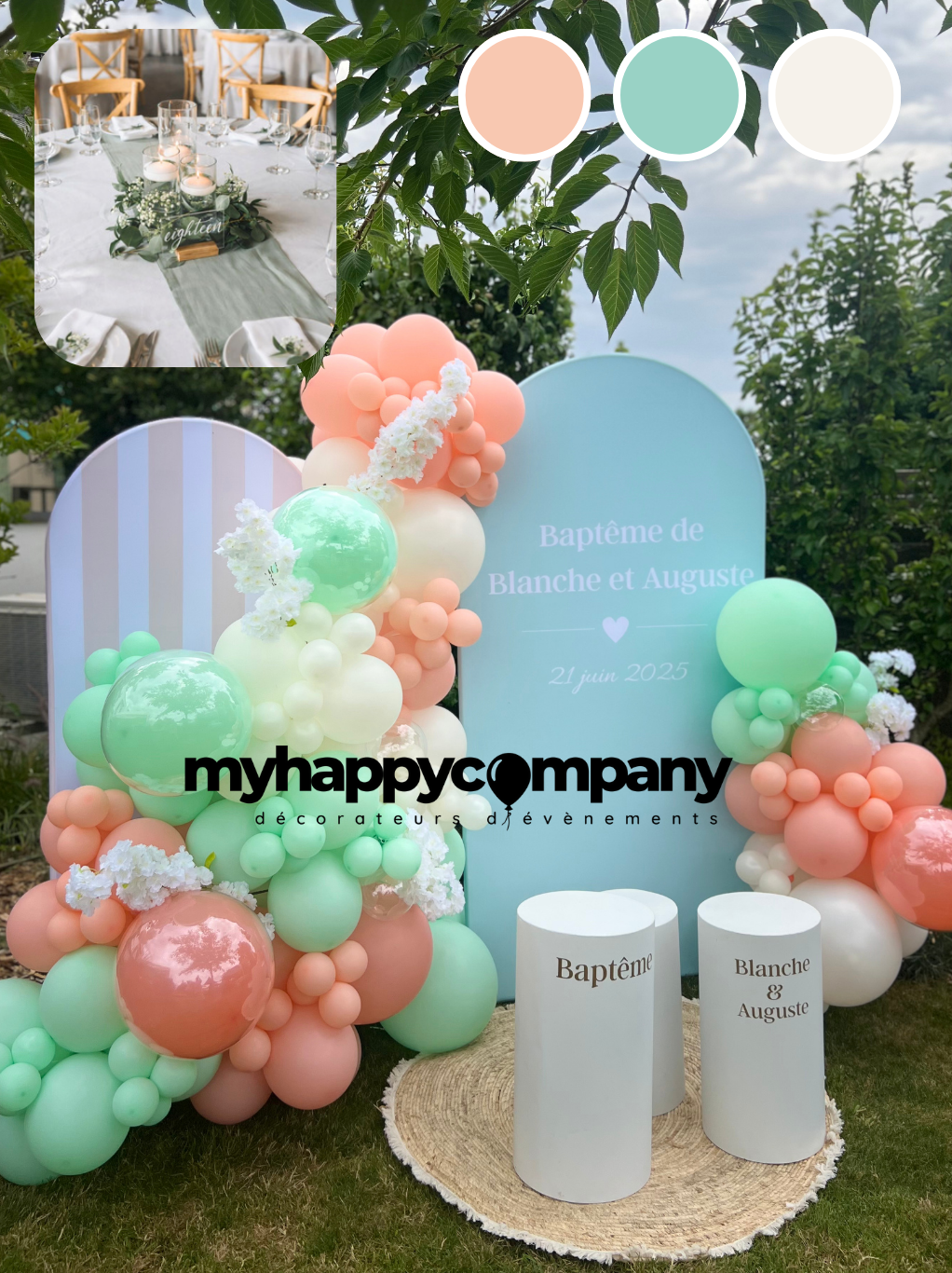 🎈 Box Baptême – Décoration douce et facile à installer